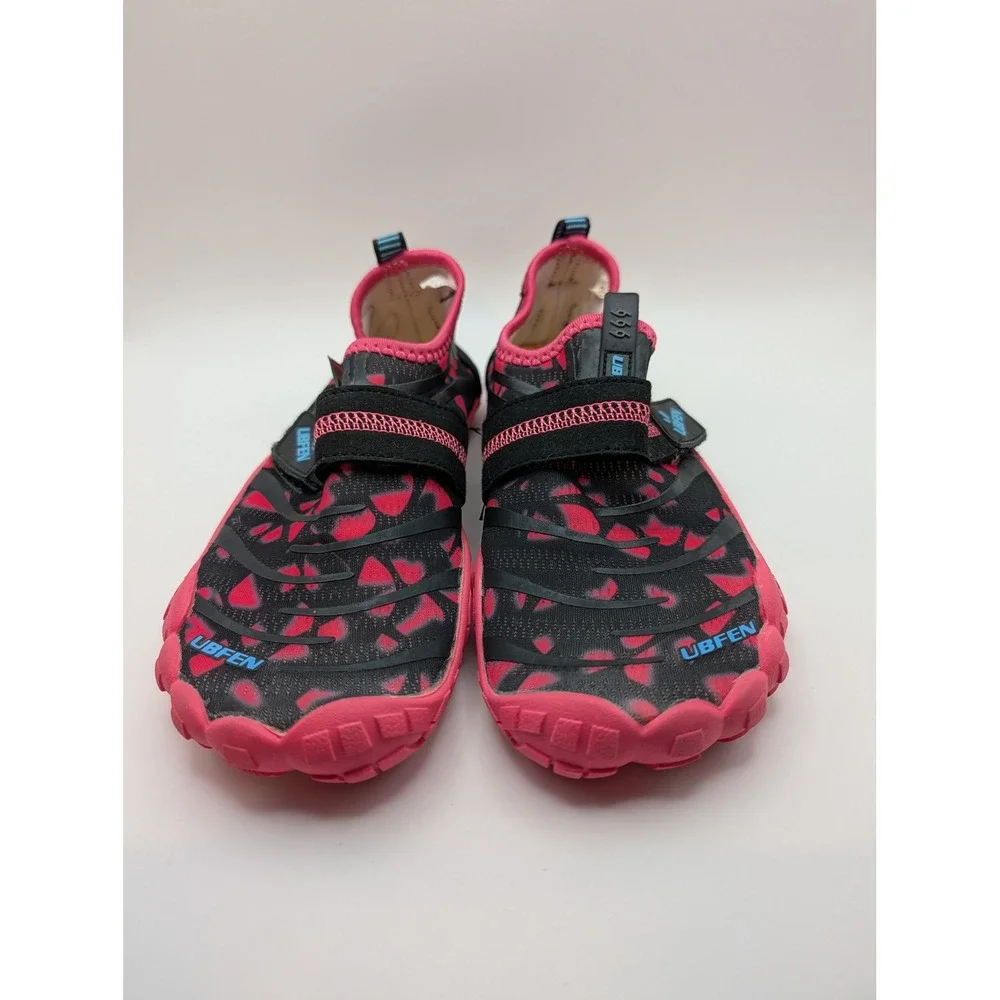 UBFEN Kids Water Shoes EU 33 Pink Black Barefoot Aqua Beach Swim Hook Loop Strap
